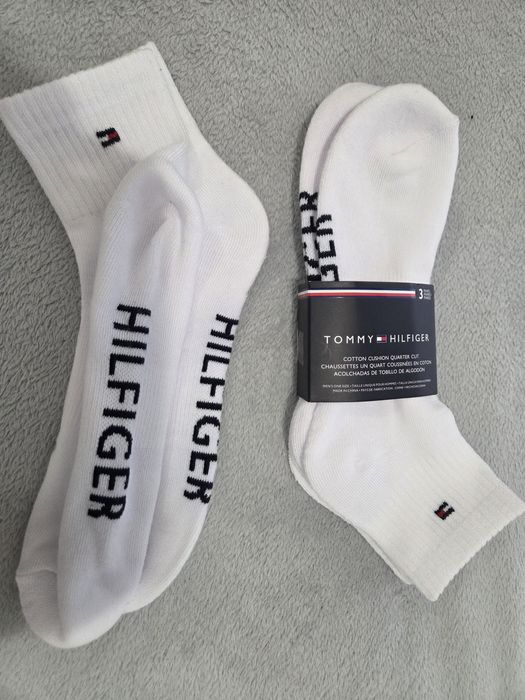 Tommy Hilfiger – skarpetki męskie 3-pak | białe r.40-46