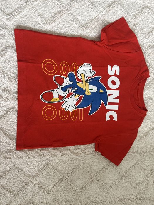 Bluzka chłopięca krótki rękaw czerwona Sonic 98