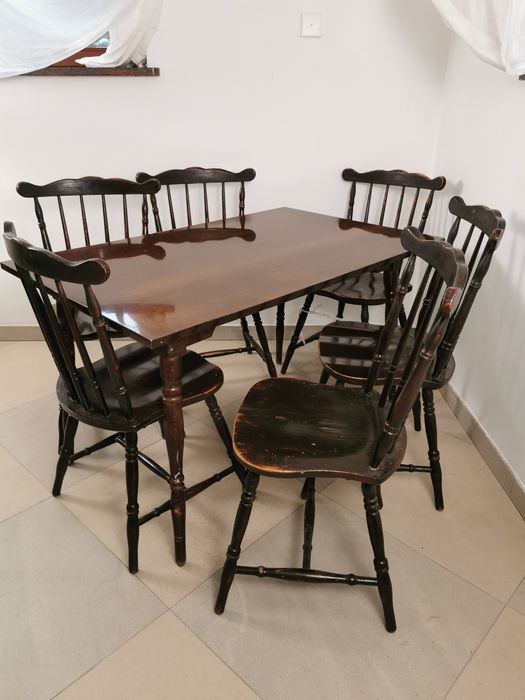 Zestaw stół i krzesła King Edward Jasienica PRL