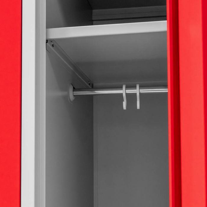 Szafka ubraniowa BHP Mega-M J-60 2 drzwiowa szara/ czerwony front