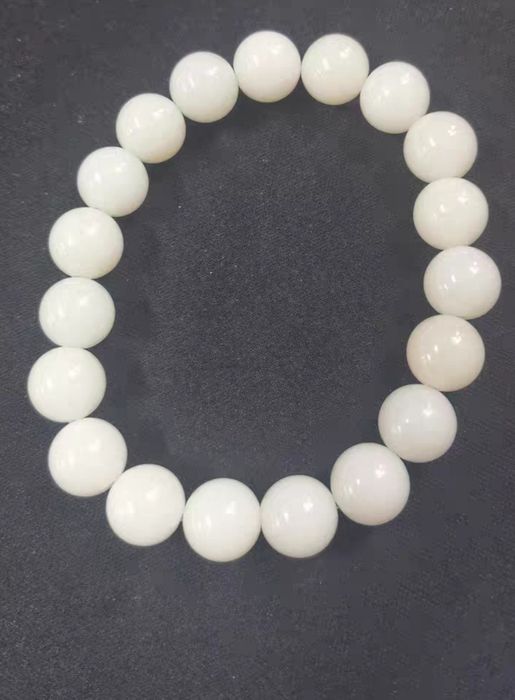 Nova pulseira de contas de bodhi branco natural e autêntico, feita de