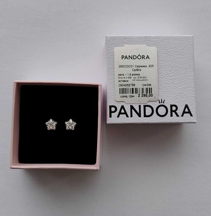 Сережки срібні Pandora