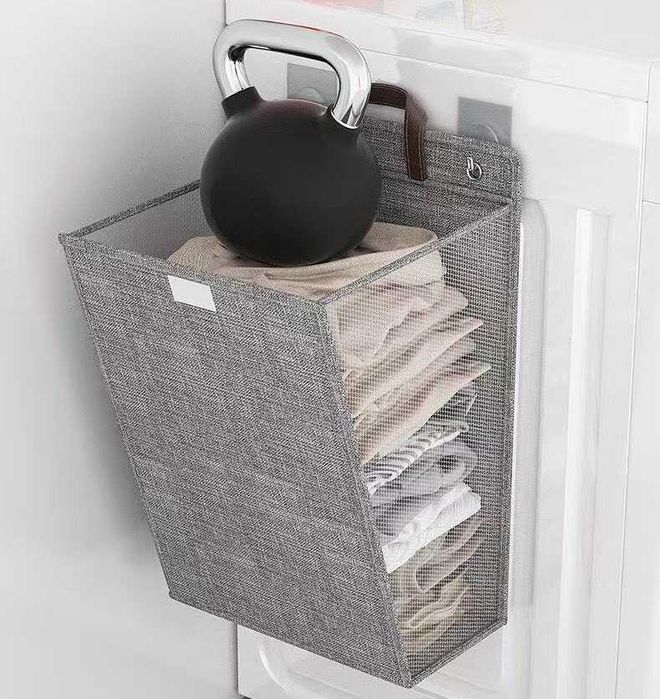 Podwieszany Kosz na Pranie Zabawki bez Wiercenia Samoprzylepne 35L