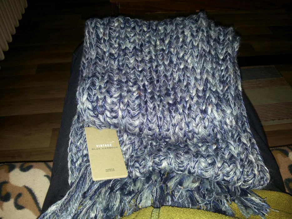 szal długi gruby duże oczka