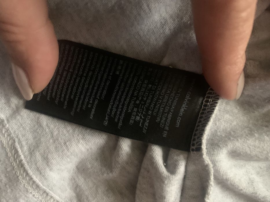 CK Calvin Klein bluzka T- Shirt damska szara r. L, bawełna
