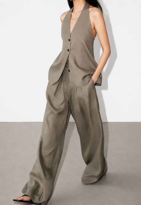 Massimo Dutti жилетка халтер із 100% льону S/L