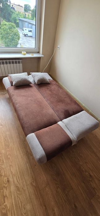 Wersalka rozkładana brązowa