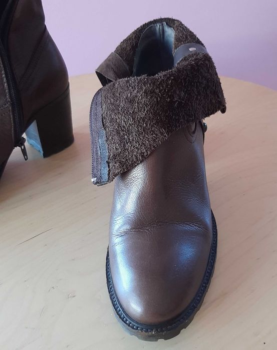 Botins Pele Castanho 37 Foreva