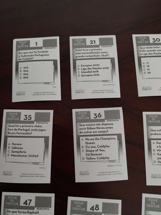 Conjunto 12 cromos da Seleção Portuguesa de Futebol (Fome de Vencer)