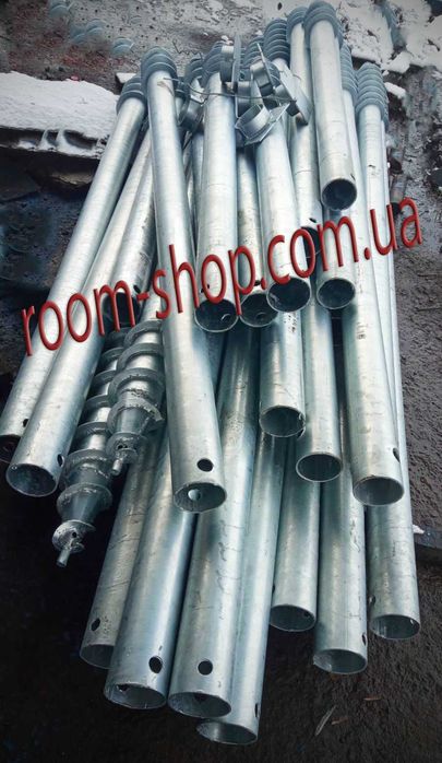 Винтовые сваи, гвинтові палі, геошуруп, оцинкованные сваи, монтаж свай