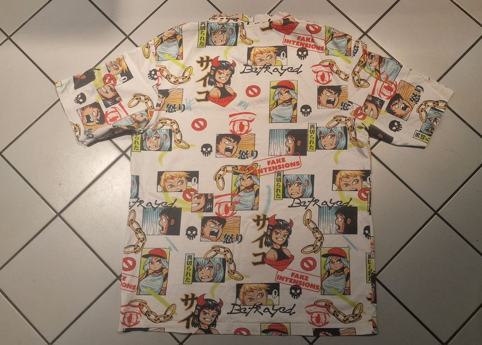 Koszulka męska z nadrukami w stylu mangi Cropp XL