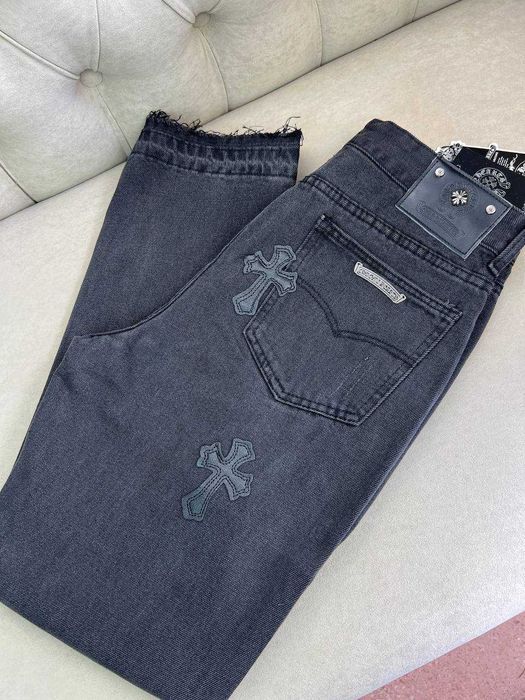 Мужские джинсы Chrome Hearts черные джинсы Хром Хартс d056