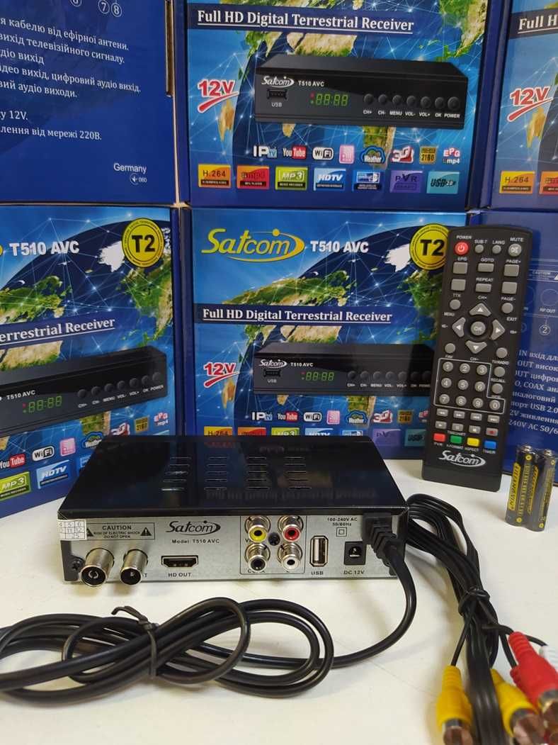 Приставка Т2 DVB-T2/C приемник Т2 SatCom T510 ресивер декодер YouTube ...