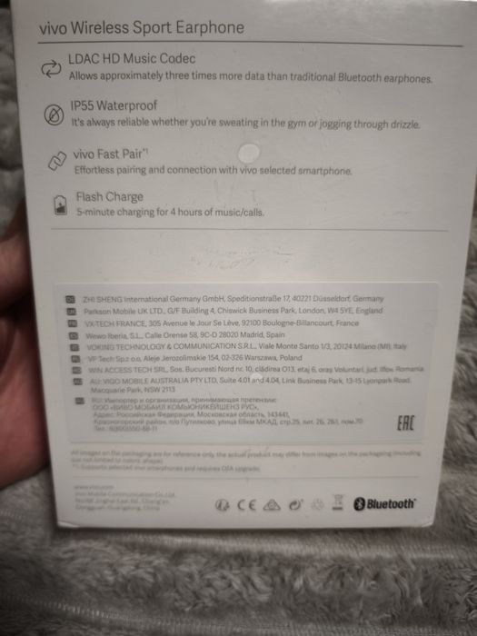 Vivo Wireless Sport Auriculares Desportivos Bluetooth Cinzento Escuro