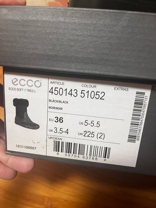 Зимние женские сапоги, ботинки ECCO soft 7 tred 36р