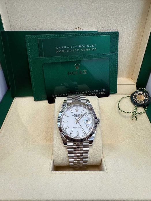 Годинник Rolex Datejust 41/ Stainless Steel & White Gold/ White Index Dial/ Fluted Bezel/ Jubilee Bracelet Ref# 126334