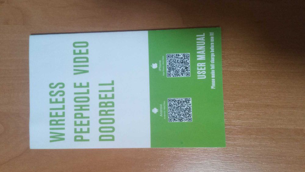 Беспроводной цифровой дверной 
Wi-Fi видеоглазок с монитором 1080P HD