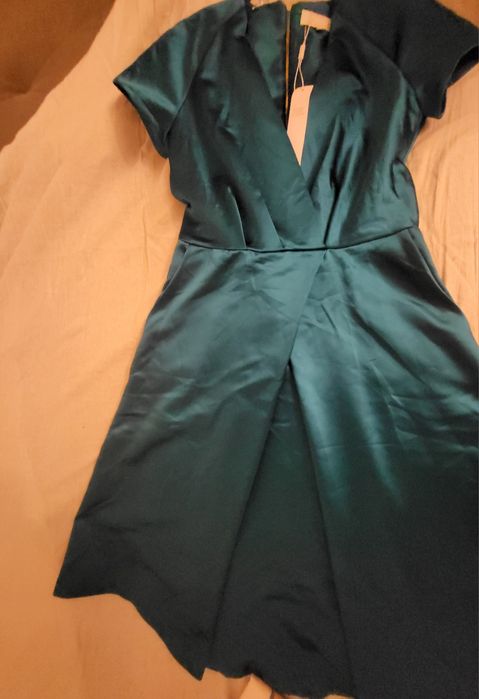 Sukienka koktajlowa firmy Closet szmaragdowa