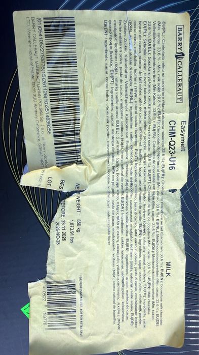Шоколад молочний Barry Callebaut 33.6%