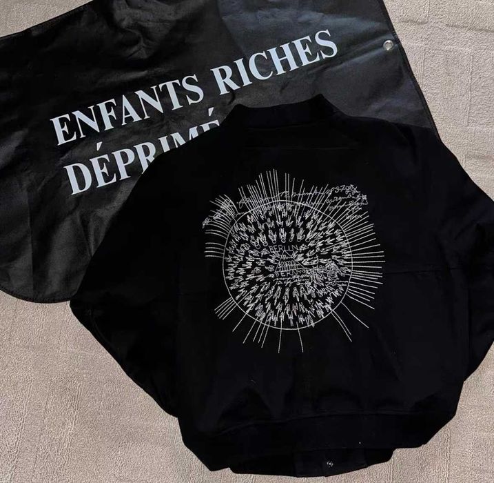 Джинсовка erd berlin embroidered bomber black jacket