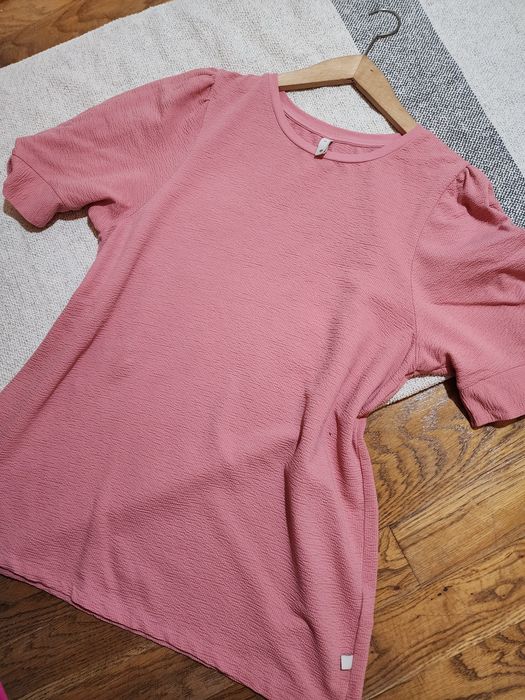 Bawełniana różowa bluzka z krótkim rękawem  Plus Size