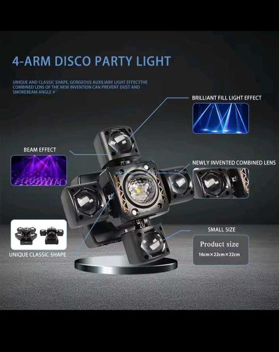 Дискотечний ARGB LED прожектор 4 обертаючихся головки