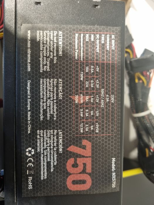 Fonte Alimentação NOX NXS 750W
