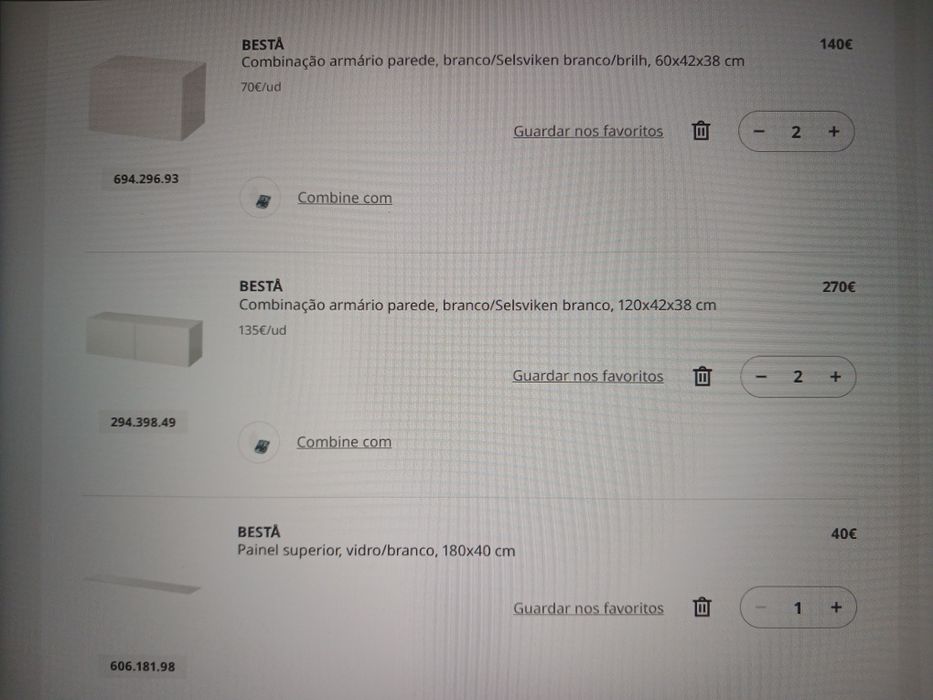 Conjunto móveis de sala /aparador Bestå IKEA