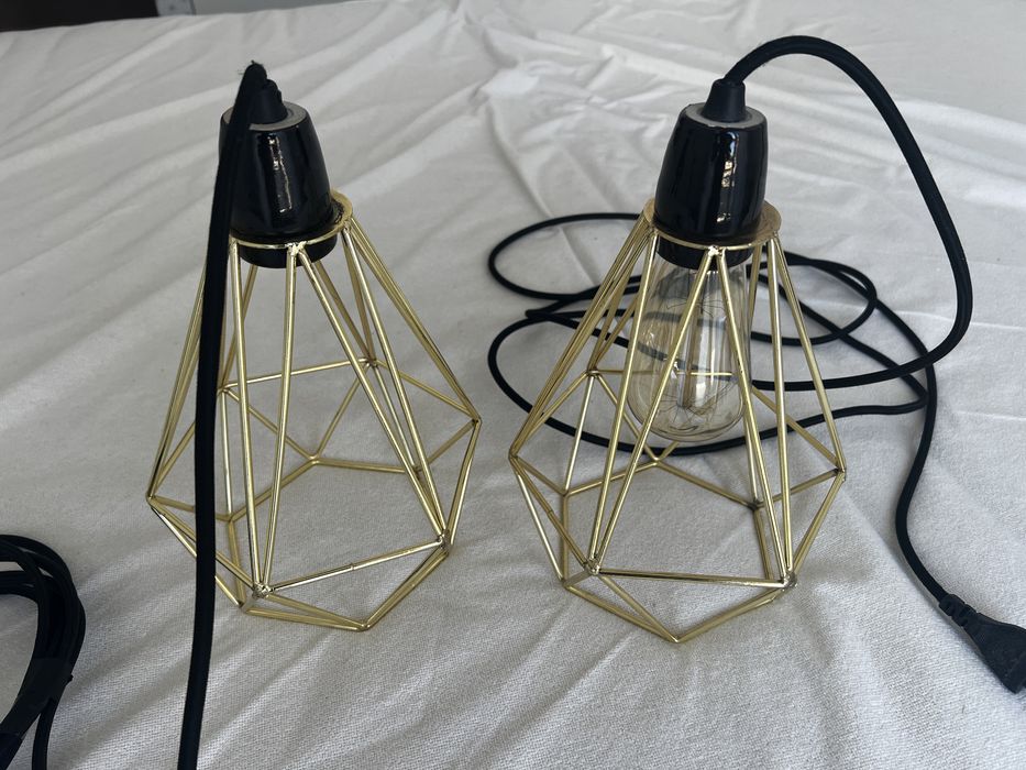 Candeeiro filament style dourado