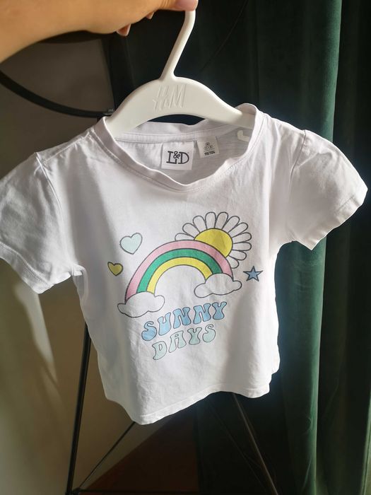 Lily & Dan biały t-shirt Sunny Days 98/104 cm 2-4 lata