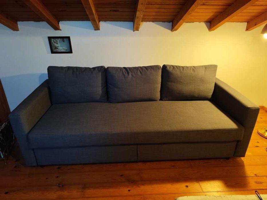 sofa cama cinzento 3 lugares