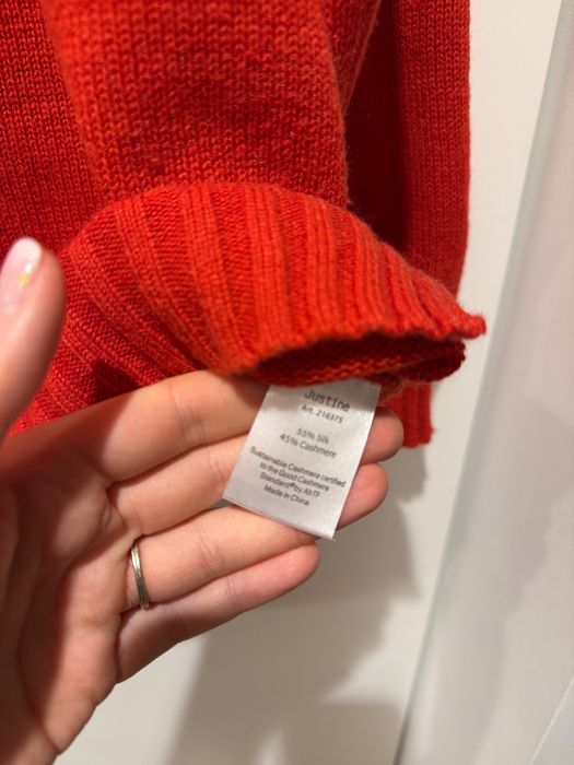 Collectif mon Amour oversize sweter z golfem czerwony kaszmirowy