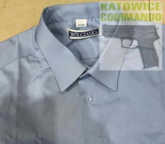 Koszula długi rękaw Wólczanka niebieska roz. 41/175