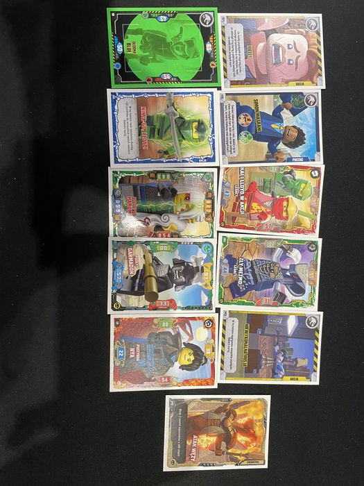 karty kolecjonerskie lego ninjago, star wars, jurassic world
