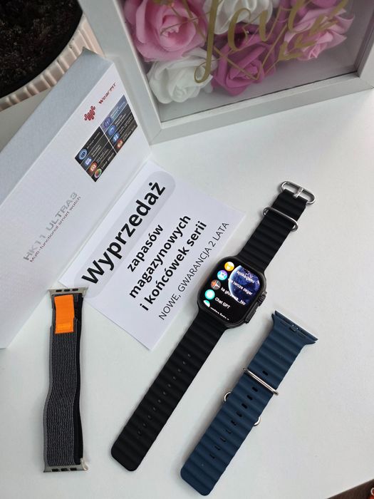Smartwatch HK Ultra3 – nowość 2025, AMOLED 2,12”, 2 paski, nowy