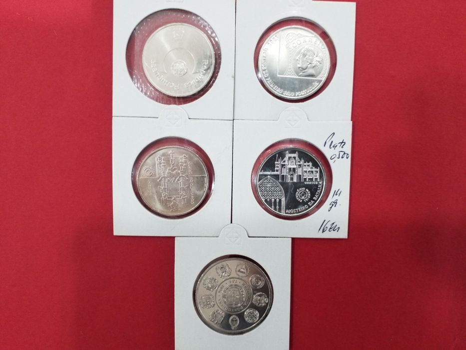 Moedas portuguesas euros.