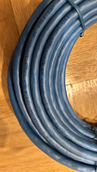 Nowy kabel sieciowy Cat6 ekranowany 15 m (50 ft), niebieski