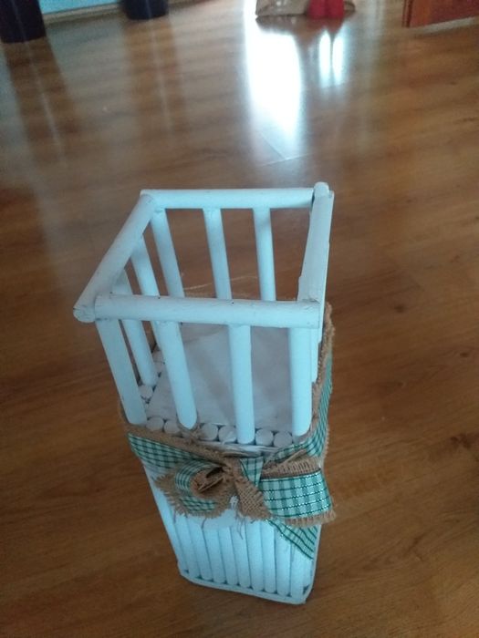 Biały świecznik 36cm