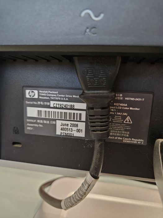 Monitor HP W2216 Junho 2008 - 480513-001