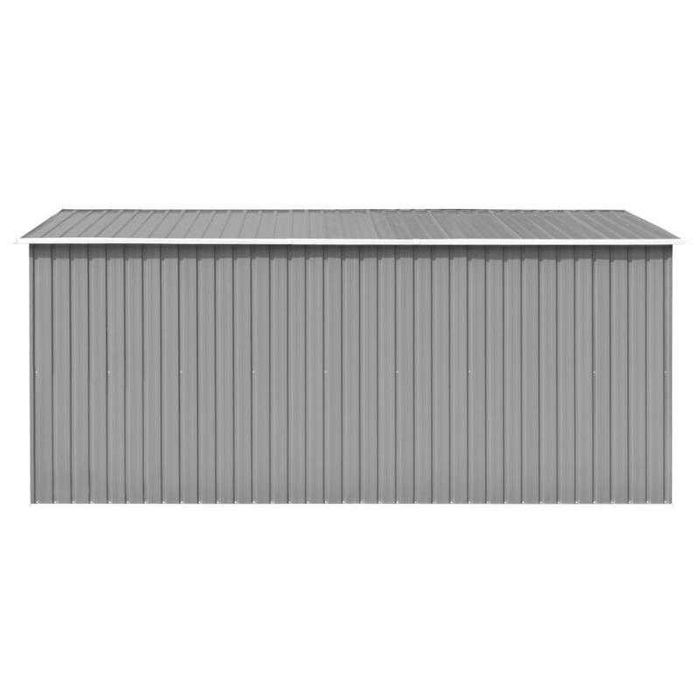 Abrigo de Jardim em Metal Cinzento 257x392x181 cm