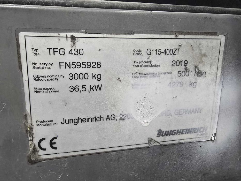 Wózek widłowy Junghenrich TGF 3430 rok 2019!