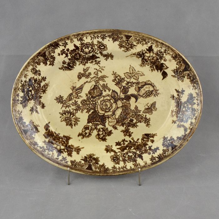 Travessa em Faiança Massarellos em castanho escuro – Asiatic Pheasant