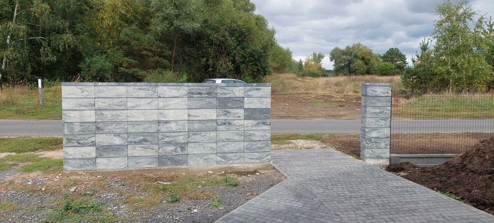 Ogrodzenie frontowe Pustak Stalowo Biały 500x200x200 WYPRZEDAŻ