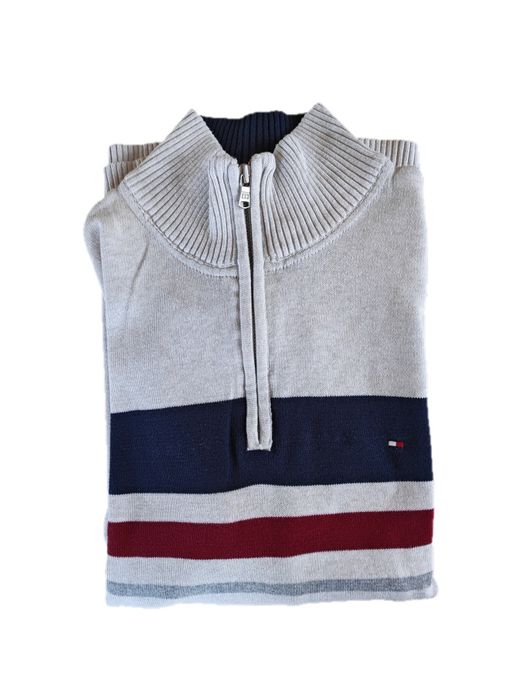 Tommy Hilfiger Quarter-Zip sweter zamek - Elegancki XL
