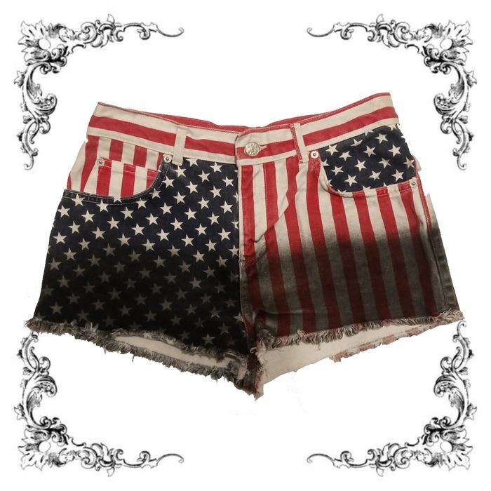 Джинсові шорти USA Flag Y2K Vintage