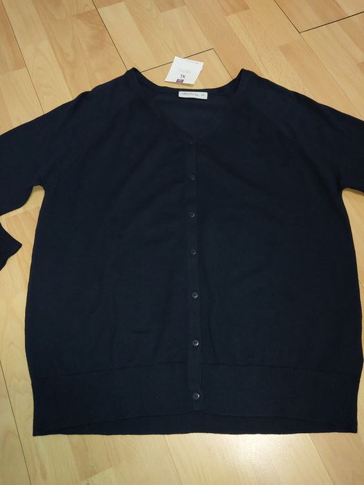 Nowy sweter elegancki granat r 42 xl zapinany