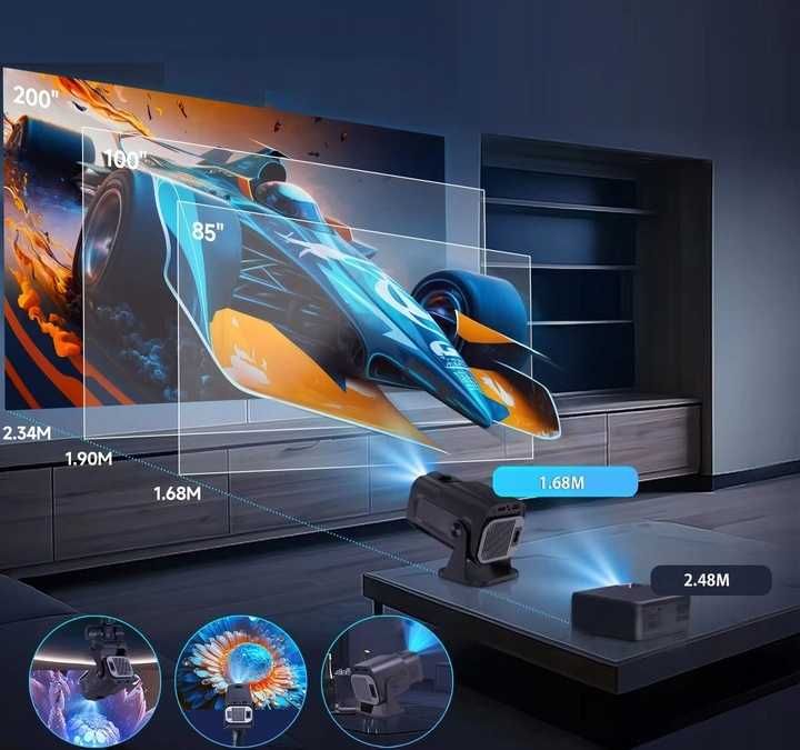 Projektor Rzutnik 4K Full HD TV WiFi Rzutnik Pilot ANDROID/ IOS NOWY