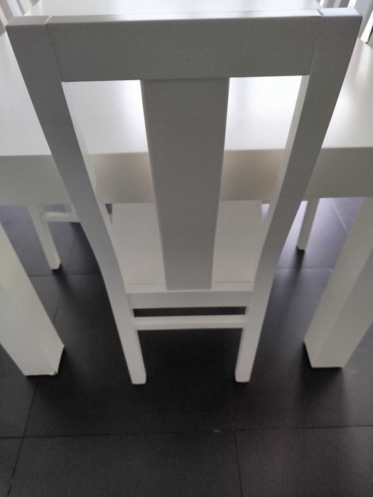 Mesa madeira MACIÇA Ladaco mate + 6 cadeiras