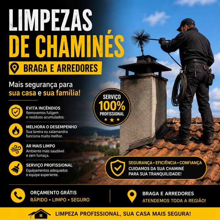 Limpeza de chaminés - Braga e arredores