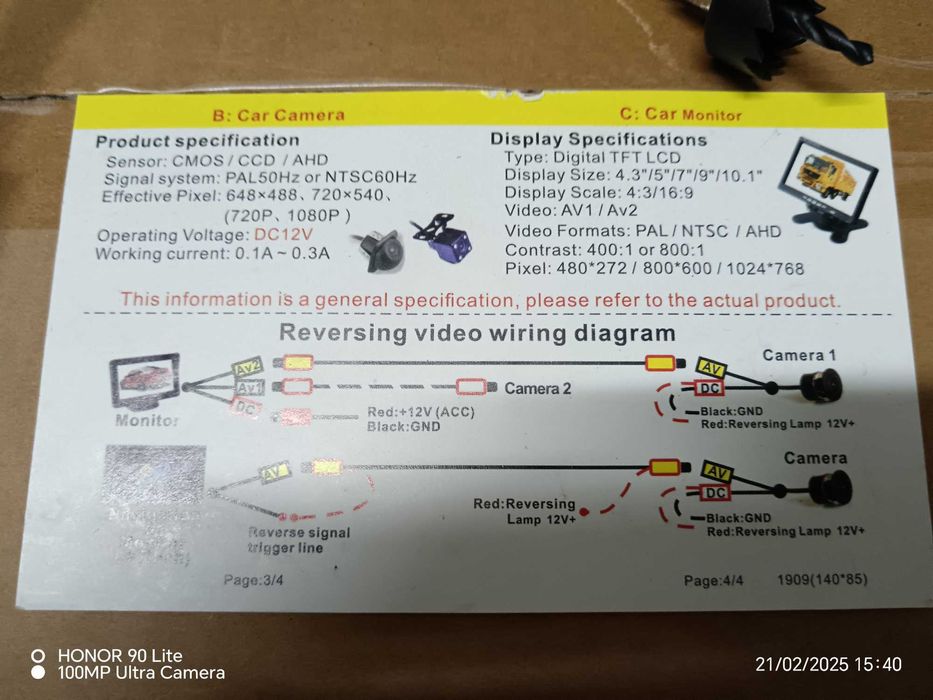 Rear Parking Sensor Kit with 4 Sensors and Color Display.64740552307074124